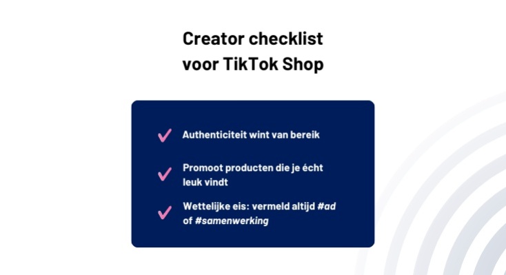 Checklist voor TikTok Creators die gebruik willen maken van TikTok Shop